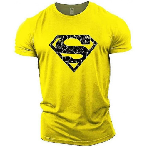 (XL, Yellow) Superman Vascular Gym Training Top