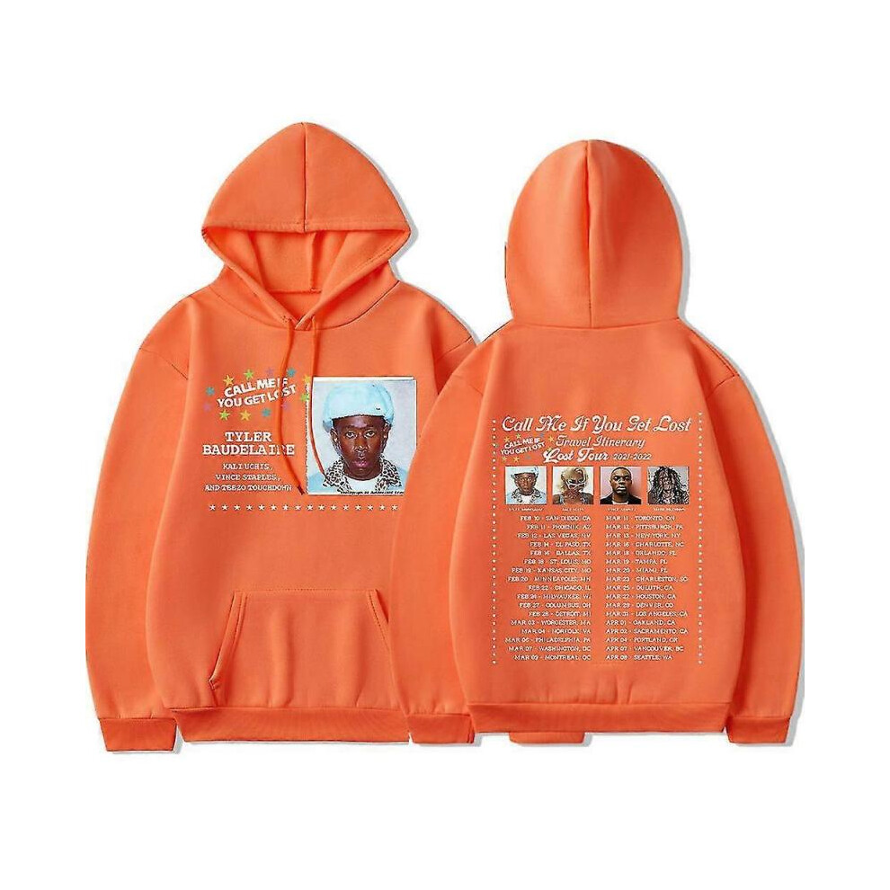 (L,Orange)Call Me If You Get Lost Hip Hop Hoodie Tyler The Creator Pri Hoodie Men Women Shirt Top