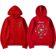 (XL, Red) Korean Stray Kids 5 Star Art Music Album Zipper Hoodie Men Women Casual Oversized Sweatshirts Kpop Hip Hop Trend Zip Up Jacket