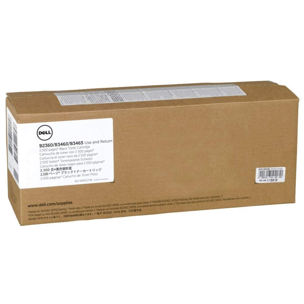 Dell RGCN6 Cartucho de toner B2360D/B2360DN/B3460DN/B3465DN/B3465DNF PRIMERIAS LASER - BLACK