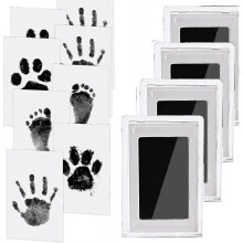Baby Handprint And Footprint Kit, 4 Baby Handprint Ink Pads with Clean-touch