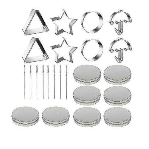 24 Pcs Squid Cookie Cutter Game Set, with Tin Box & Needle