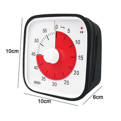 (Black) Visual , Oversize Classroom Visual Timer For Kids And Adults, Durable Mechanical Kitchen Timer Clock 1