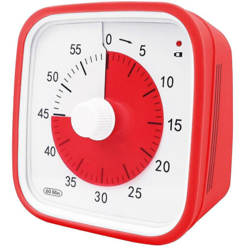 (Red) Visual , Oversize Classroom Visual Timer For Kids And Adults, Durable Mechanical Kitchen Timer Clock