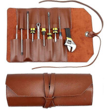 Tool Roll Leather Bag Pouch,multi-purpose Canvas Tool Roll,?wrench Roll Pouch, Roll Up Tool Bag,?tool Organisers,10 Pockets Multi Purpose Organizer Wr