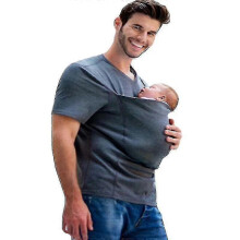 (xl) Baby Carrier Kangaroo Large Pocket Vest T-shirt Men Care Bonding Shirts