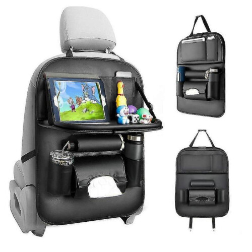 Car Backrest Protector (1 Piece) Waterproof Car Seat Organizer with Lo