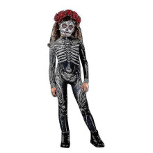 (130cm) Costume For Women And Girls Halloween Costume Skeleton Print Bodysuit Skinny Jumpsuit