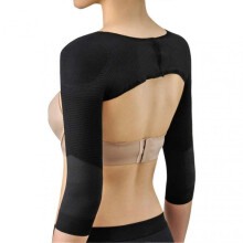 (XL, Black) Women Corset Body Shaping Anti-hunchback Arms Compression Chest Push Up Top Qinhai