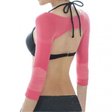 (XL, Pink) Women Corset Body Shaping Anti-hunchback Arms Compression Chest Push Up Top Qinhai