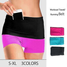 (L, Black) Running Belt/ Workout Travel Money Belt/ Waist Pack Fits Smart Phone, Passport, Insulin Pumps For Men Women
