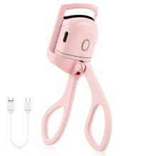 (Pink) Best Sellers-professional Heated Eyelash Curler Usb Rechargeable 2 Temperature Modes Heating