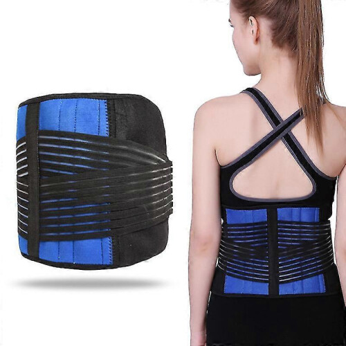 (S) Adjustable Double Pull Lumbar Support Lower Brace Pain Relief Waist Unisex