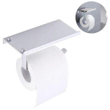 (Black) Toilet Roll Holder With Mobile Phone Holder, Toilet Roll Holder Without Dri