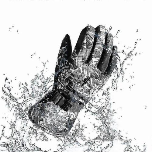 (L, Dark*White) Winter Ski Gloves Warm Lining Windproof Waterproof Snow Gloves 2