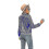 (M, Blue) Women"s Sequin Fitted Long Sleeve Zipper Blazer Bomber Jacket 2