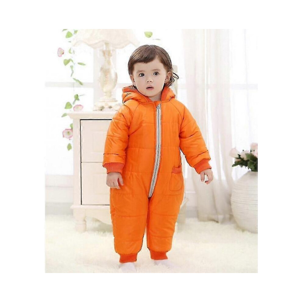(Orange-200004890)Fashion Winter Overalls Baby Clothes Hoodies Newborn Jumpsuit / Snowsuit Coats