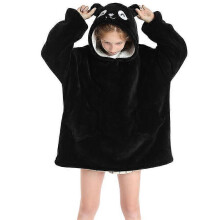 (one size, panda) Winter Sherpa Blanket With Sleeves Warm Hoodie Blanket For Kids Fleece Hoody Blanket Sweatshirt Wearable Flannel Blankets Gift