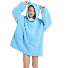 (one size, owl) Winter Sherpa Blanket With Sleeves Warm Hoodie Blanket For Kids Fleece Hoody Blanket Sweatshirt Wearable Flannel Blankets Gift