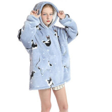 (one size, dog) Winter Sherpa Blanket With Sleeves Warm Hoodie Blanket For Kids Fleece Hoody Blanket Sweatshirt Wearable Flannel Blankets Gift