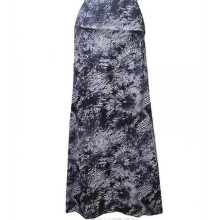 (XL, Tie-dyed gray) Summer Women's Leopard Print High Waist Long Dress Bohemian Big A Skirt Women