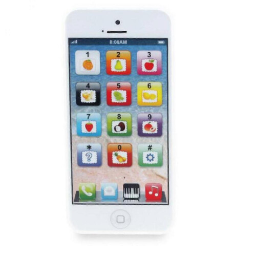 (White) Phone Kids Learning Toy Play Cell Phone White with USB Recharable 1