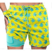 (S, Style 12) Mens Swim Trunks With Compression Liner