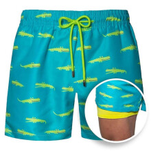 (S, Style 5) Mens Swim Trunks With Compression Liner