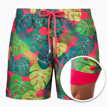 (2XL, Style 9) Mens Swim Trunks With Compression Liner