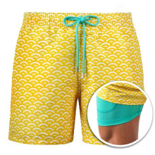 (3XL, Style 8) Mens Swim Trunks With Compression Liner