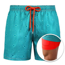 (3XL, Style 3) Mens Swim Trunks With Compression Liner