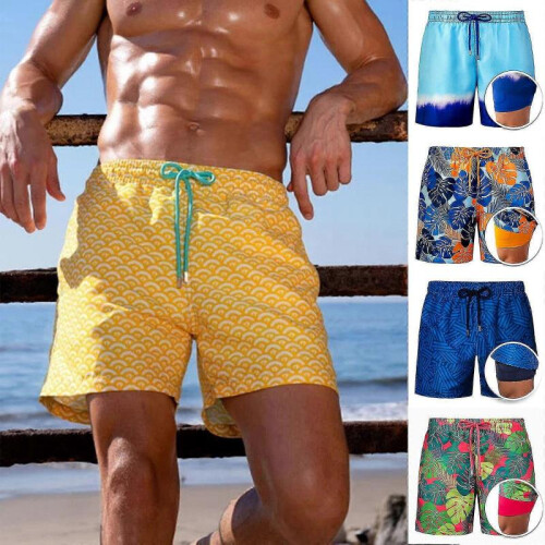 (2XL, Style 8) Mens Swim Trunks With Compression Liner 1