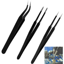Ensemble de pinces de précision anti-statiques de 3pcs comprenant des pinces de modélisation pour l'artisanat