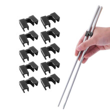 Kit d'entraînement noir à manger 12 paquets - Porte-vaisselle familiale avec base antidérapante, aide ergonomique réutilisable
