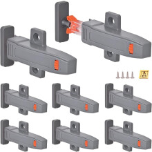 3 Pack Heavy Duty, Push Release SchlĂĽssel Multi Surface Armoire pour Wohnmobil / Armoire / Cuisine, Gris & Orange / Gris &