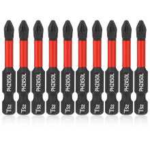10 Pack Magnetische Impact Driver Bits 6,35 mm (1/4 ) High Hardness Hex Shank Bits, Anti-Slip & Anti-Break Croix fĂĽr Metall / Bois / Kunstst