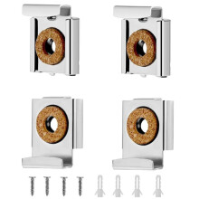 4PC Bathroom Mirror Fixation Kit Pinces Ă Fedres Heavy Duty avec Dowels & Screwen, Set de support sans cadre anti-rouille pour Toilette / Ei