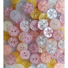 120-Pack-Resine-Knöpfe - 11mm (0,43) Rainbow-Dünnkanten-Knöpfe für Cardigans / Puppets Vêtements, Set de 6 couleurs (Blush / Staubig Rose /
