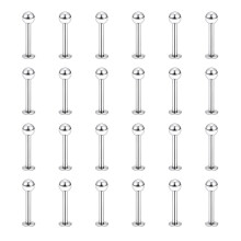 MATSOONY 24 StĂĽck Lippen Studs Labret Bars, en acier inoxydable Helix und Tragus Piercing Bijoux, disponible en tailles 6-12mm, argent, or e