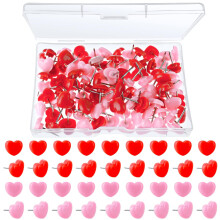 200 pièces mignonnes épingles à pousser, décoratif rose en forme de cœur pouce tacks (0,47 pouce) pour la maison, l'école, le bureau, parfai