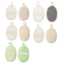 5 pièces d'éponge Loofah naturelle, nettoyant-corps exfoliant avec des éponges de bain pouf en maille, nettoyant-corps écologique pour homme