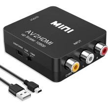 Adaptateur RCA à HDMI MATSOONY, Convertisseur AV à HDMI pour PS1, PS2, Wii, SNES, N64, Xbox, DVD, VHS et VCR? Prend en charge PAL/NTSC avec