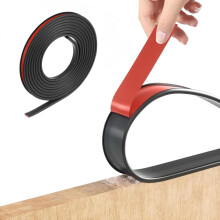 Bande de bord flexible en forme de U, bande de bord noire de 15 mm x 3 mètres pour plaques de travail, armoires et tables | Selfadhesiver Kü