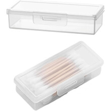 GSKQCRPR 3-Pack Transparent Cotton Swab Organizer - Boîte de voyage étanche à la poussière et à l'humidité pour tampons / dents, kompakte tr