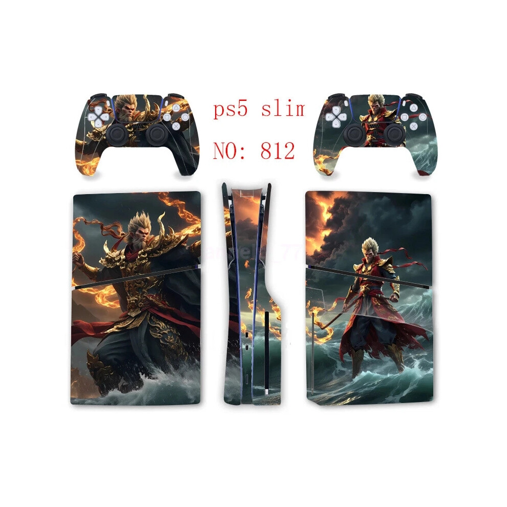 (Ps5 Slim-812) Wukong Ps5 Slim Disk Decal Skin Sticker Wrap For Playstation 5 Slim Console New 6963793796533