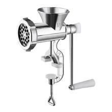 (L) Stainless Steel Manual Meat Grinder Mincer Tool Table Hand Crank Sausage - L, as
