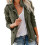 (4XL, Army Green) Women Solid Loose Zipper Multi-pocket Jacket 1