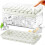 (White) SDIGV Ice Cube Tray with Lid and Bin, 2 Pack for Freezer, 64 Pcs Ice Cube Mold (Green) 1