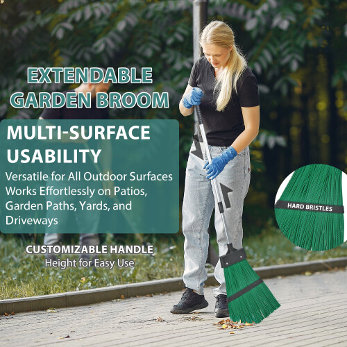 5-in-1 Garden Rake Set Adjustable Handle with 2 Large leaves Grabber Leaf Rake 1