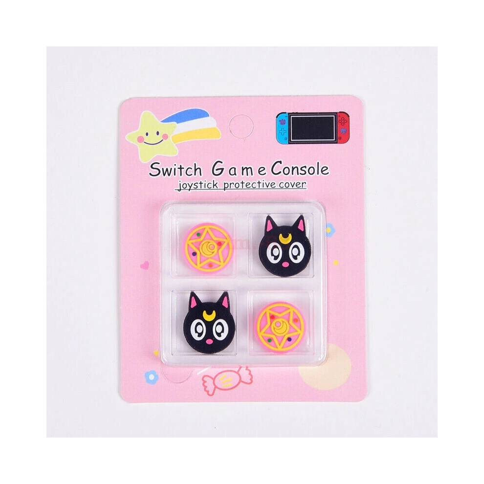 (#13) For Nintendo Switch/Lite Accessories Silicone Joystick Thumb Grip Caps Cover 4Pc